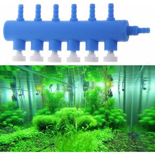 Blue Exquisite Control Valve Durable Adjustable 2-6 Heads Design Aquarium Air Valve Oxygen Regulating Valve For Fish Tank Pump