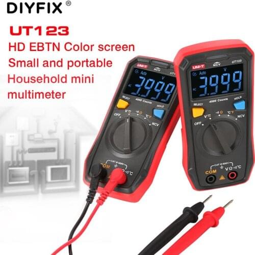 UNI-T UT123 Residential Multimeter Portable 4000 Counts HD ENTB Color Screen AC/DC Current Voltage Tester Battery Detection Tool