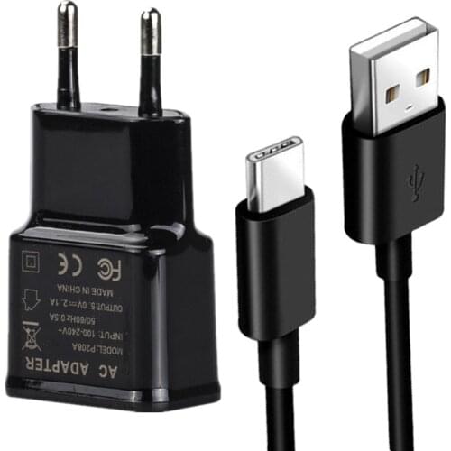 Plug USB Phone Charger For Samsung S21 S20 S10 S9 Plus Honor 30 20 10 Pro 10X 9X lite Type C 2A USB Charging Data Phone Cable