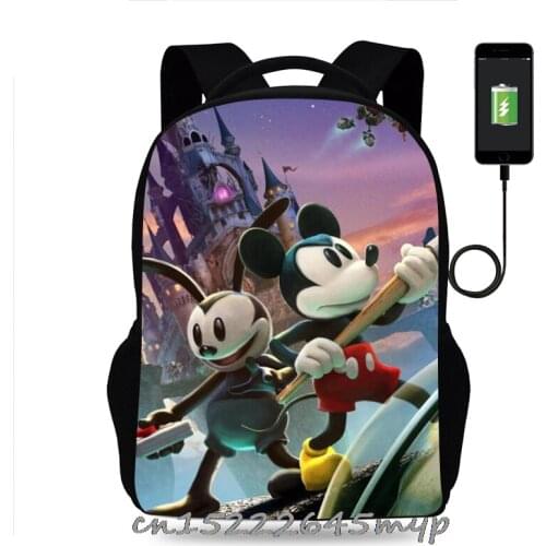 Mickey Mouse Mochila Feminina Women Backpack School Bags Usb Charge Laptop Back Pack Men For Teenage Travel Mochials