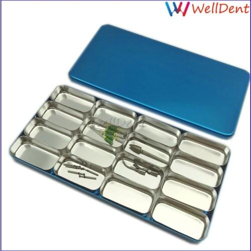 16 Rack Dental Disinfection Endo Box Bur H K File Holder Block Sterilizer Box Case Dental Lab