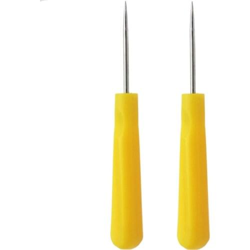 2PCS Sewing Awl Shoes Repair Crochet Hook Needle Tool Plastic Handle DIY Leather Needle Punching Repair Tool Leather Tools