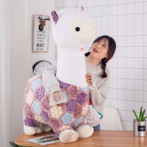 40/50cm Rainbow Alpaca Plush Toy Stuffed Animal Kawaii Soft Plush Alpacasso Sheep Llama Stuffed Animal Toy Gift for Kid Dropship
