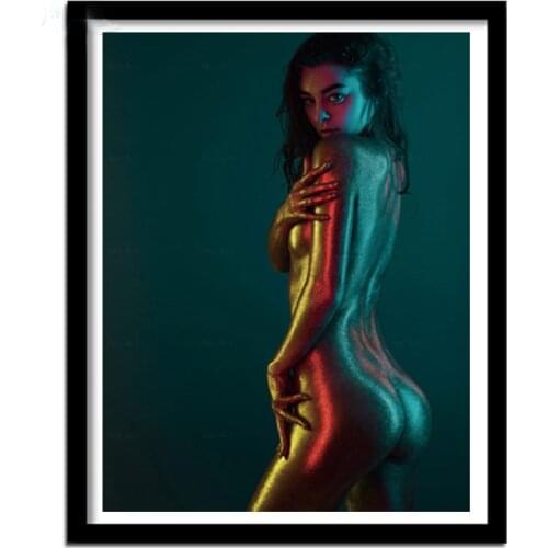 Diy Diamond Painting Sexy Black Nude African Woman 5D Embroidery Cross Stitch Full Square Round Drill Wedding Decoration