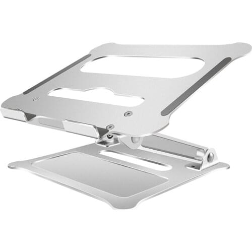 AU42 -Laptop Stand, Silver Aluminum Office Laptop Lift Stand Foldable Portable Laptop Stand Radiator Stand Suitable For 11 To 17