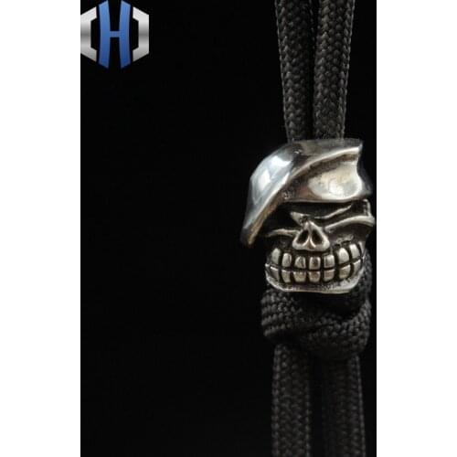 Handmade Beret Skull Knife DIY Pendant Rope Pendant EDC Knife Beads