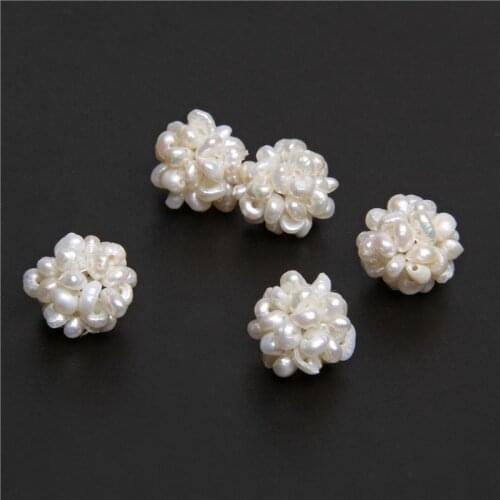 2PCS Natural White Freshwater Pearl Flower Beads Baroque Pearls Decorations Cultured Pearl Charms For Wedding Jewelry Making