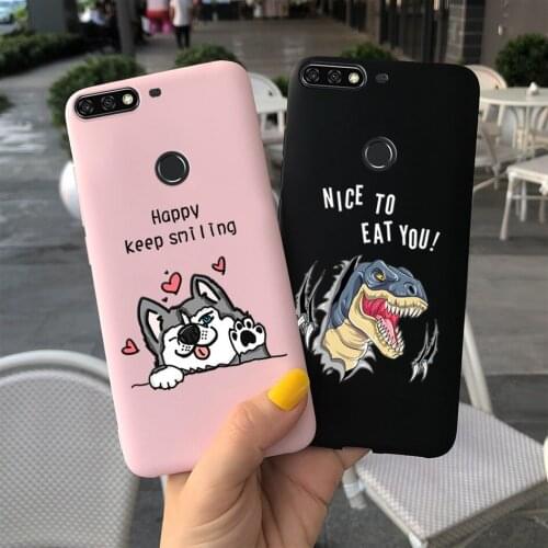 Honor 7C Case Silicone For Huawei Honor 7C Back Cover Bag For Honor7C Pro Huawei Y7 Prime 2018 Cartoon Fundas Coque Soft Housing