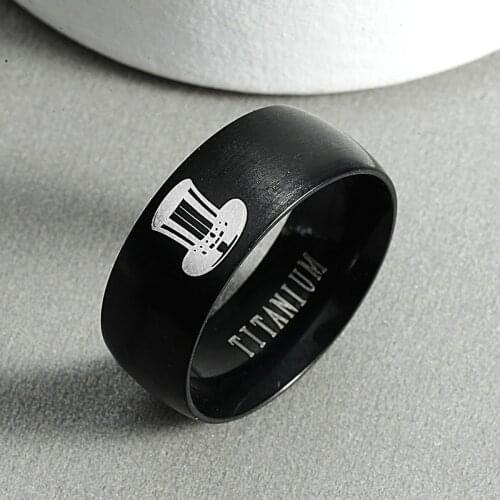 USA America Independence Day Ring Stainless Steel Ring Tall Hat Decorative Festival Jewelry for Men and Women