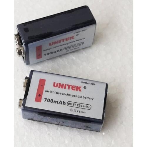 1-4PCS 700mAh 9V Rechargeable Li-ion Battery 6F22 lithium ion cell for microphone Guitar EQ smoke alarm detector Rc helicopter