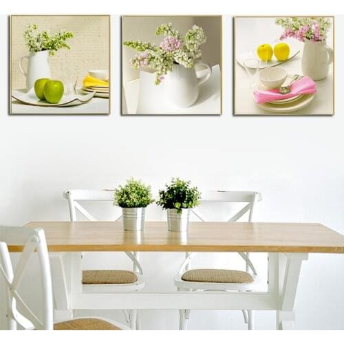 Green Fruits Lemon Modular Pictures Paintings For The Kitchen Canvas Painting Poster Flowers Wall Panels For The Living Room