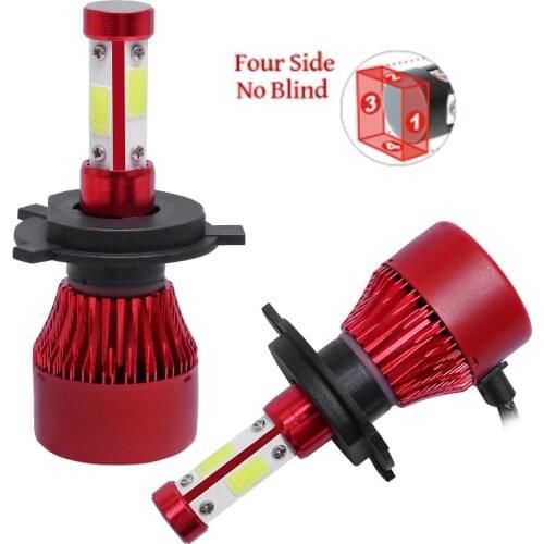 Muxall 4 Side 16000lm LED Bulb H1 H3 H4 H7 H11 H13 HB3 9005 HB4 9006 9004 9007 Car Headlight 6000K Auto Headlamp Light 12V 24V