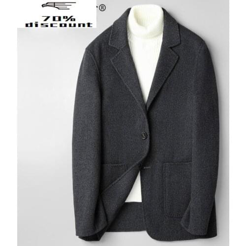 Mens 200% Wool Coat Double-sided Korean Man Jacket Spring Autumn Overcoat Jackets Casaco Masculino JM-ZJZ828 KJ4294