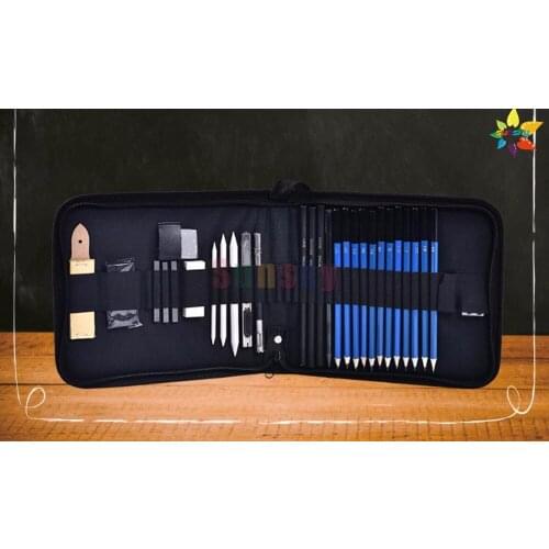 33pc/set Sketch Pencil Set Wood Pen Charcoal Pen Soft Hard Student Art Sketch Painting Supplies School Draw engineer drawing