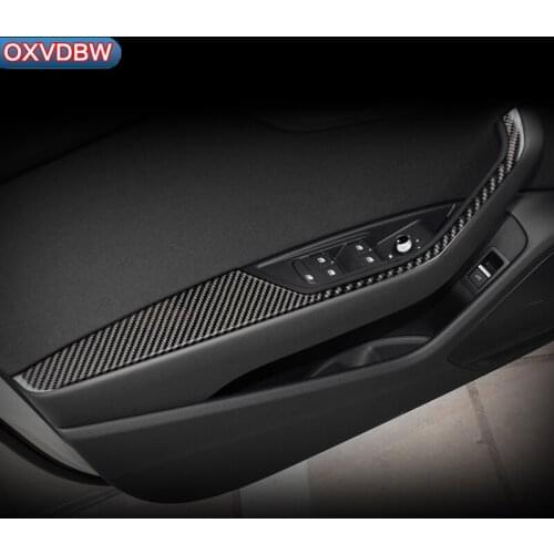Carbon Fiber Car Interior sticker Decoration Door Window Switch Cover Trims For Audi a4 b9 Accessories 2016 2017 2019 Styling