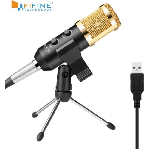 Fifine Plug & Play Desktop USB Microphones For PC/Computer(Windows, Mac, Linux OX), Podcasting, Recording K058