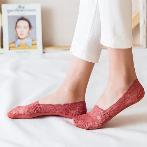 Women Cool Feeling Lace No Show Woman Socks Fashion Girls Sock Slippers Summer Spring Breathable