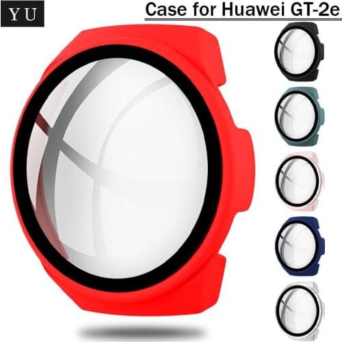 New screen Tempered film+ Firm Protective Case for HuaWei GT-2e Watch 46mm Protection GT-2e 46mm Transparent Protective Cover