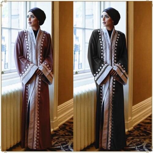 New Dubai Middle East Embroidered Cardigan Womens Robe Dignified And Atmospheric Robe Eid Al-fitr Prayer Suit Without Turban