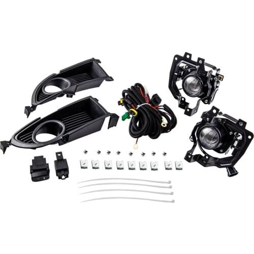 Clear Driving Lamps Switch+Wiring Fog Light Lamp Clear w/Wiring Kit For Mitsubishi Lancer 2004 2005