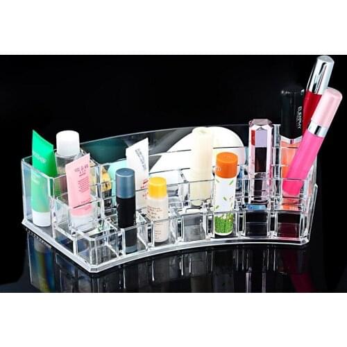 Transparent arc makeup organzier storage box home usage 285x119x65mm