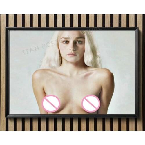 R0305 Emilia Clarke Star Sexy Beautiful Girl Model Wall Sticker Silk Poster Art Home Decoration