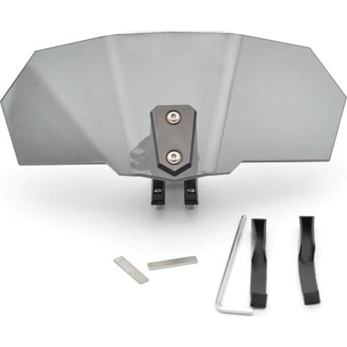 Airflow Adjustable Windscreen Black Aluminum Block For Honda Yamaha Kawasaki Aprilia BMW Smoke Variable Spoiler