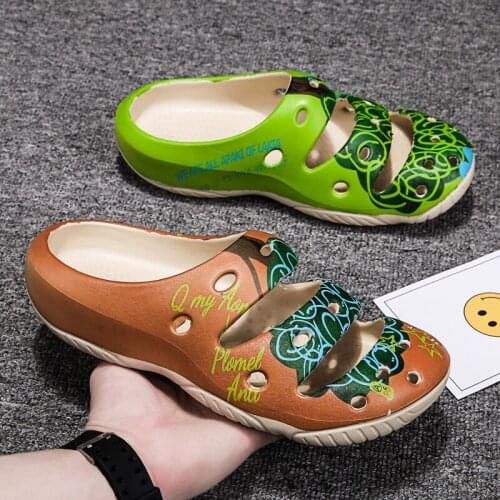 High Quality Couple Slippers EVA Beach Shoes Non-slip Comfortable Bathroom Slippers Black Green Beige Summer Slippers Men 35-46