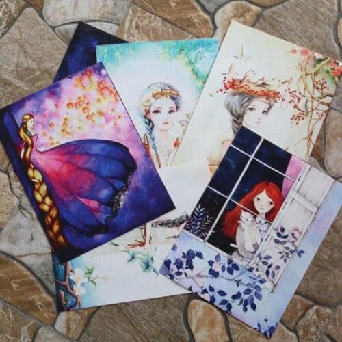 15*20cm 7PCS bird cherry girl cotton hand DIY fabric digital printing patchwork cloth for sewing patchwork home decorationSL-106