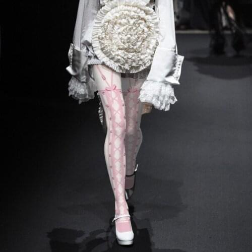 High-quality Japanese Soft Girl Two-dimensional Printed Pantyhose Cosplay Camisole Pink Sweet Pattern Pantyhose Loli Stockings