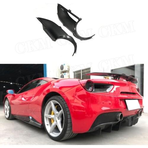 Dry Carbon Fiber Rear Tail Lamp Trim Frame Air Vent Covers For Ferrari 488 GTB 2015-2018 Car Styling