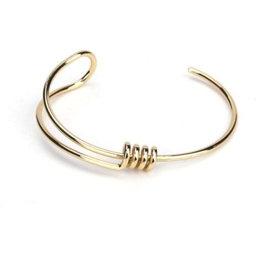 2019 Trendy New Arrival High Quality Copper Plated Gold Brand Jewelry Charm Bangle for Women Statement Luxury Jewelry Girls Gift