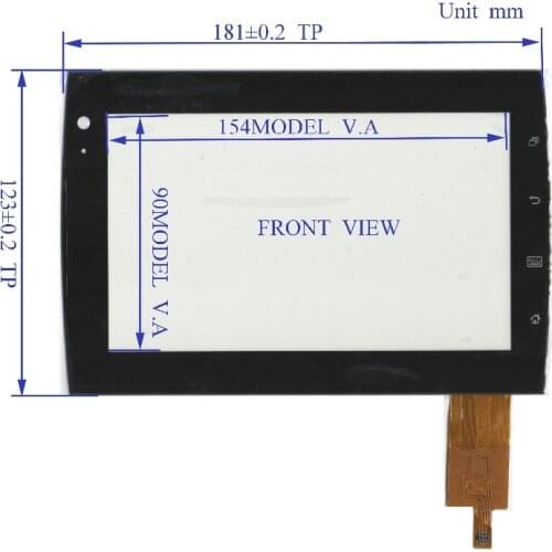 ZhiYuSun A037002 new Touch Screen glass Capacitive touch screen 7inch 181*123 widh 123mm length 181mm
