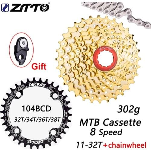 ZTTO Mountain Bicycle 8s 24s Speed Freewheel 8 Speed 11-32T Cassette gold k7 302g MTB Bike Parts for M410 M360 M310 M280 Tourney