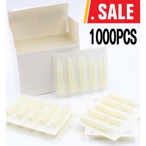 1000 pcs uMix it Assorted Round Flat Sterile Tattoo Needle Tips Plastic Disposable Tattoo Tips Nozzle Tube