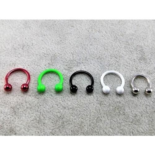 Tükkan Accessories 316L Surgical Steel Colorful 5 Pcs Smile (Tooth, lip, eyebrow, cartilage, tragus, ear) Piercing
