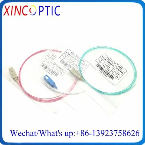 50Pcs/Lot, 0.5/1/1.5/2M SC/UPC MM Multimode OM4 0.9mmTight Buffer Purple PVC/LSZH Jacket Fiber Optical Pigtail For FTTH Project