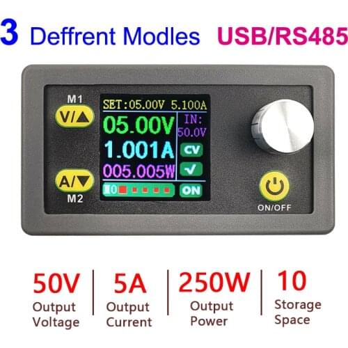50V 5A DC/DC Buck Converter CC CV Variable DC Power Supply Module Adjustable Regulated Step-Down Laboratory Voltmeter USB RS485