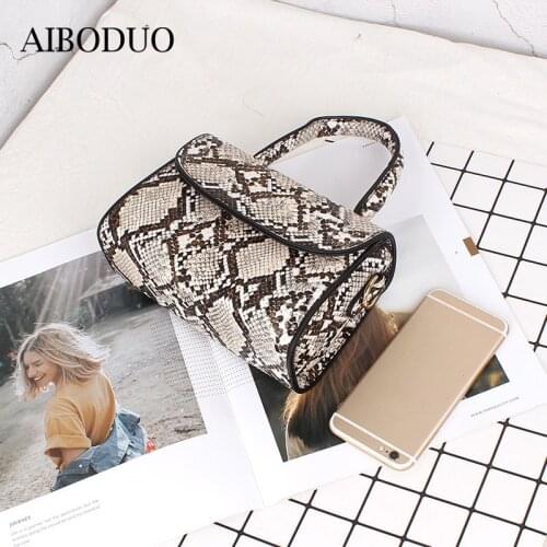 AIBODUO New Shoulder Bag For Women 2020 Fashion Versatile Snake Pattern Handbag Womens Daily Leisure Messenger Bag