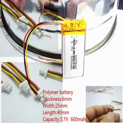 Free shipping 602540 3.7V 600mAh Rechargeable li-Polymer Li-ion Battery For 358 388 portable set-top box DVR MP3 toys