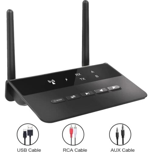 80M Aptx HD Low Latency Bluetooth-compatible 5.0 Audio Transmitter Receiver SPDIF 3.5mm AUX Jack RCA Adapter for Car TV PC Pair