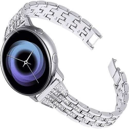 20 22MM Diamond Stainless Steel Strap for Samsung Galaxy watch 3 45mm band for Samsung Galaxy watch 46mm watch active 2 S3 S2