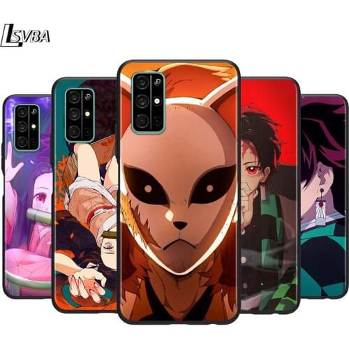 Demon Slayer Kimetsu for Huawei Honor 30 20S 20 10i 9S 9A 9C 9X 8X 10 9 Lite 8A 7C 7A Pro Phone Case Black Cover