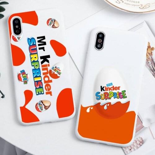 Trolly egg KINDER JOY Surprise Phone Case For iphone 12 11 Pro Max Mini XS 8 7 6 6S Plus X SE 2020 XR Candy white Silicone cover