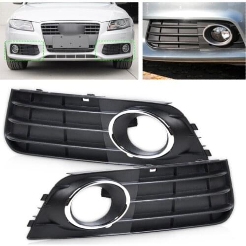 CITALL 8K0807681A 01C 8K0807682A 01C Front Left + Right Bumper Fog Lamp Cover Grille For Audi A4 B8 2008 2009 2010 2011 2012