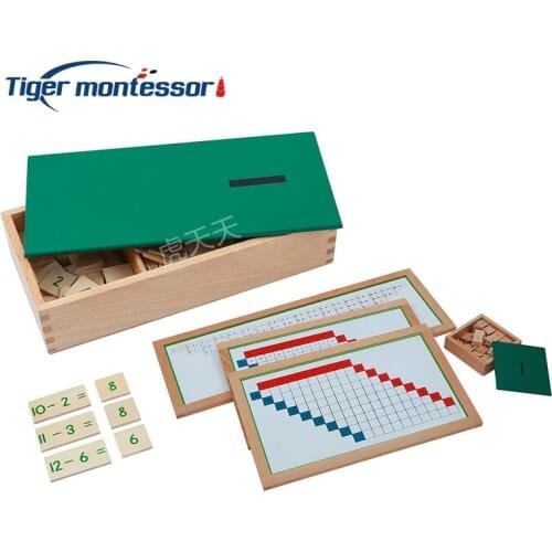 Montessori Wooden Mathematics Materials Subtraction Working Charts Toys