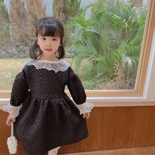 Girl Dress Kids Baby Party Evening Gown 2021 Warm Plus Velvet Thicken Winter Autumn Princess Long Sleeve Children Clothing