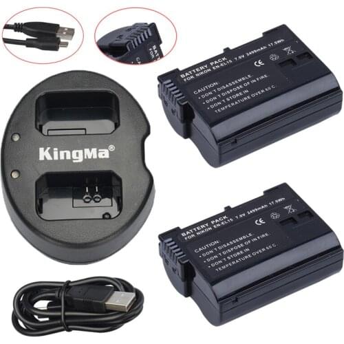2Pcs EN-EL15 ENEL15 EN EL15 en el15 + USB Dual Charger for Nikon D800E D800 D600 D7100 D7000 D7100 V1 mb-d14 battery batteries