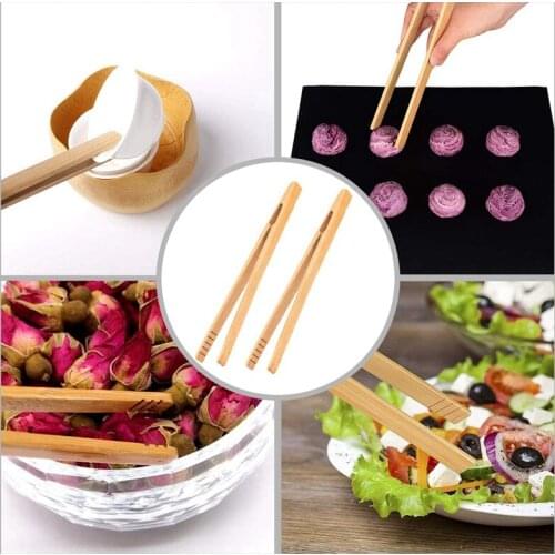 Hot 10 Pieces Bamboo Toast Tongs Bamboo Tongs Toaster Tongs Made of Natural Bamboo perfect for Toast Bread Pickles 7 Inches