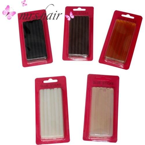 Keratin Glue Sticks 12pc/pack Hot Melt Glue Sticks 10mm*7mm Professional Hair Tools 5 Colors For Fusion Keratin Hair Extensions